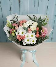 Букет цветов из:  Розы, Лизиантусы и Хризантемы #REPLACE_PRED# Озерске