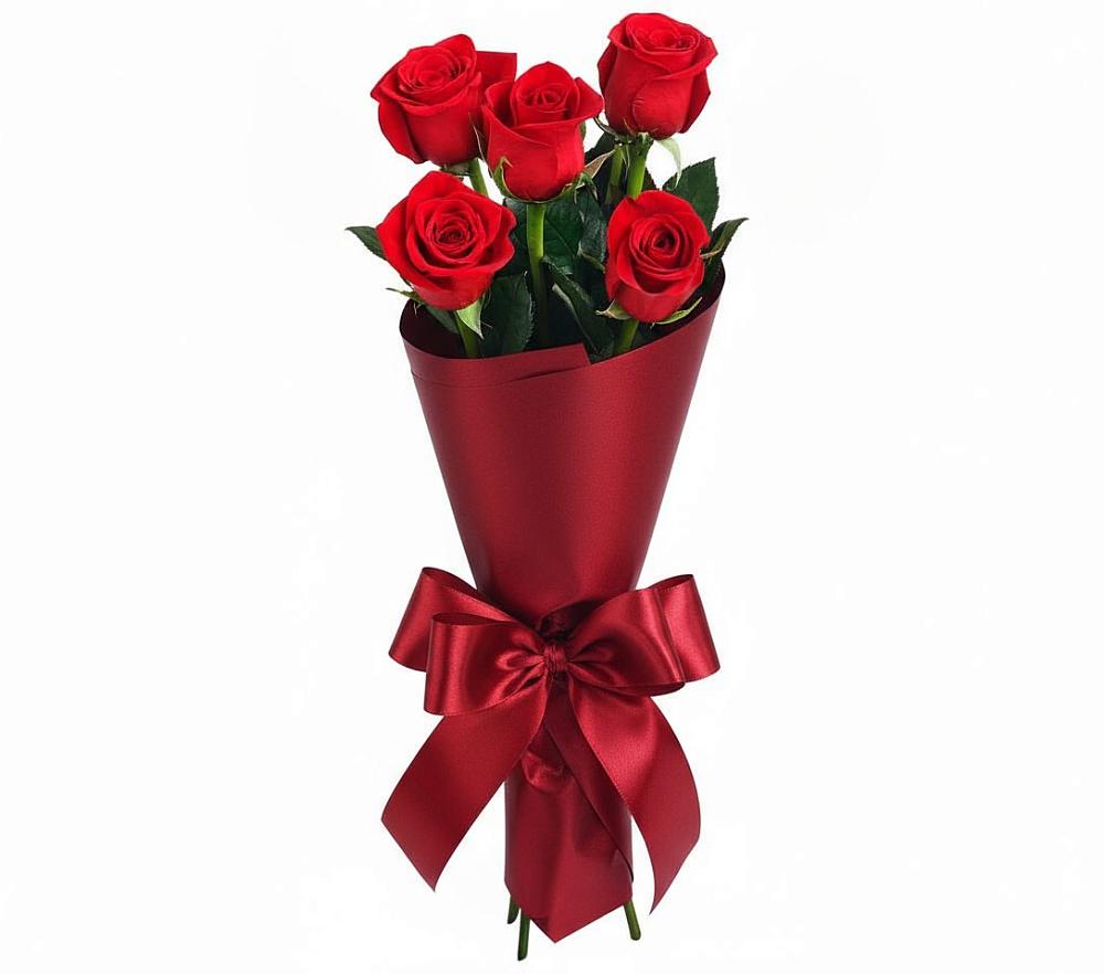 Букет 5 Красных роз Эдлесс Лав в Озерске