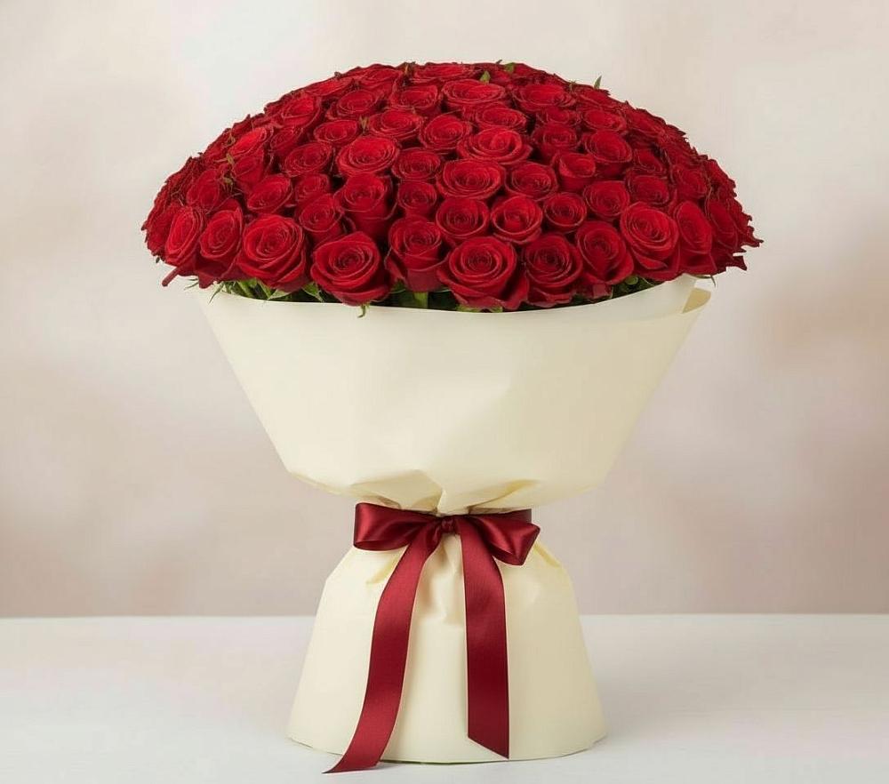 Букет 101 Красная роза Милано в Озерске