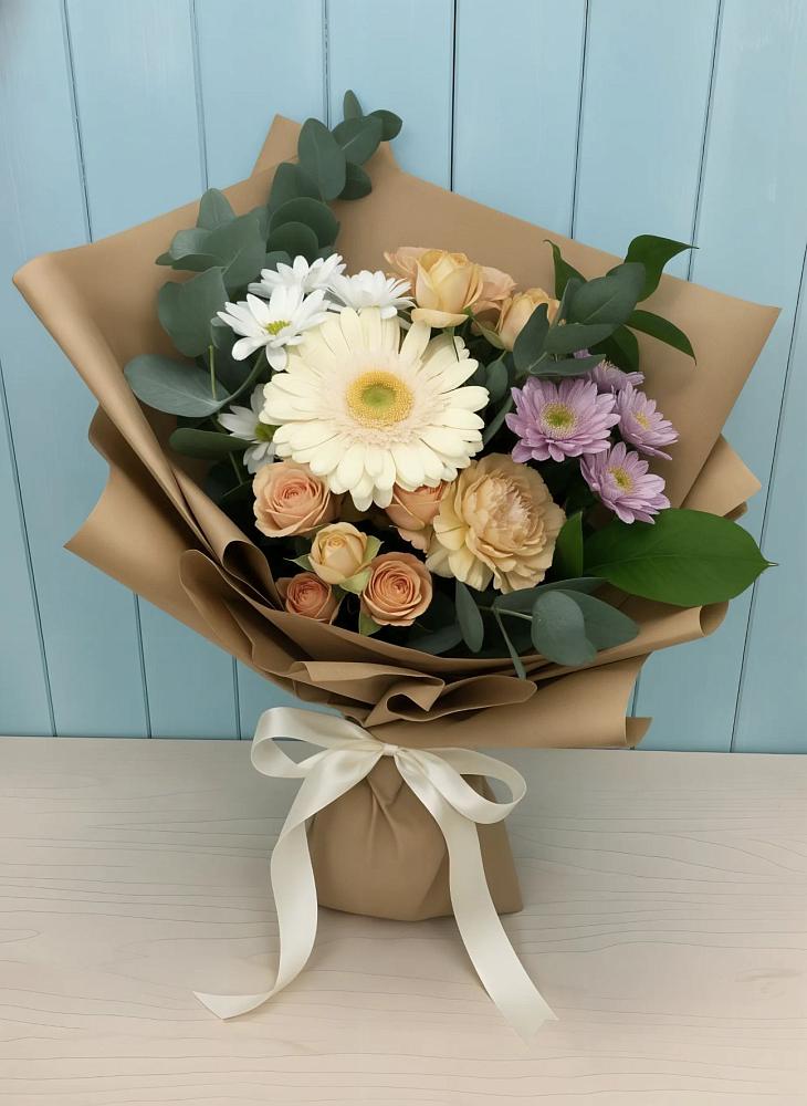 Букет цветов из: Герберы и Хризантемы в Озерске
