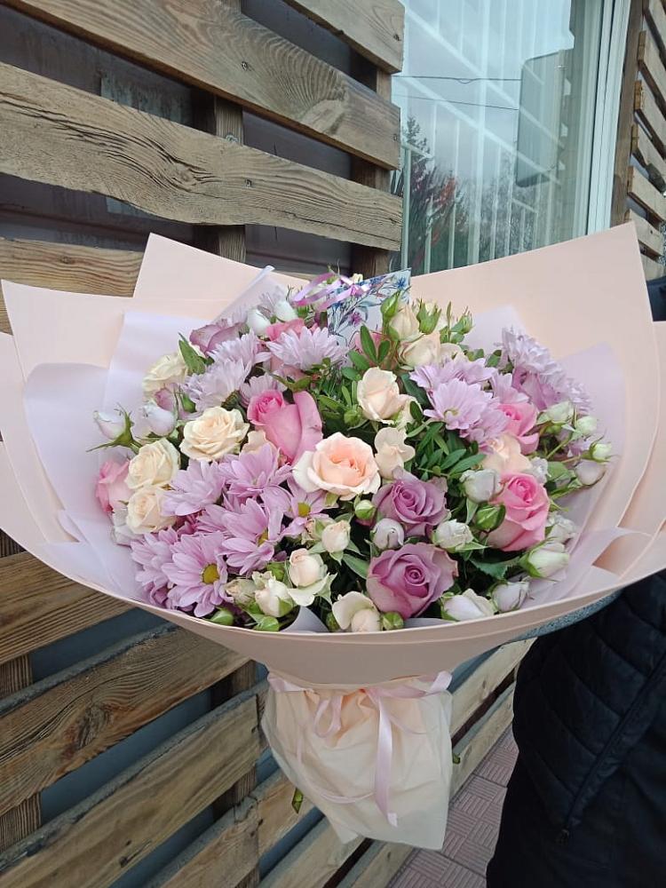 Букет цветов из: Розы и Хризантемы в Озерске