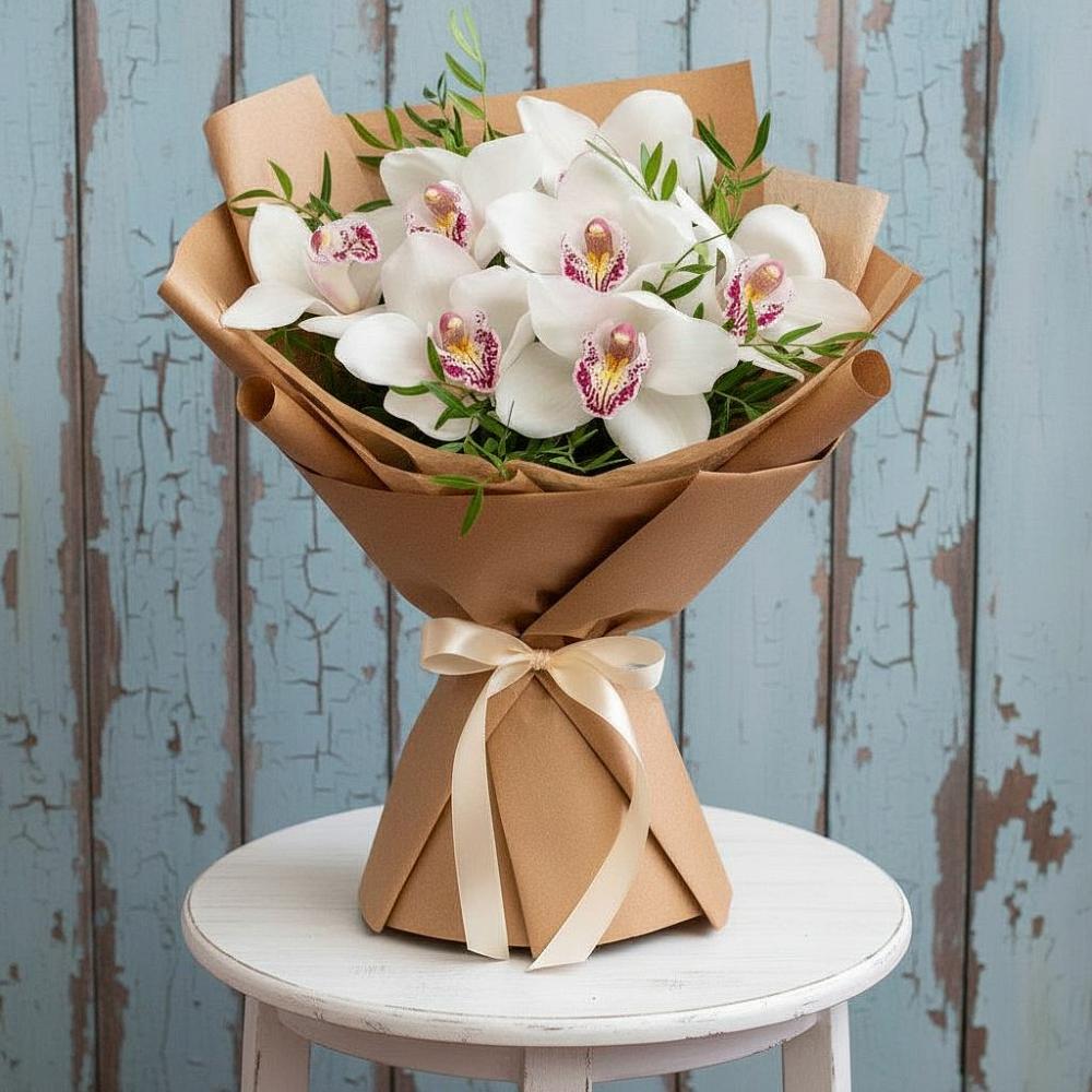 Букет цветов из: Орхидеи и Розы в Озерске