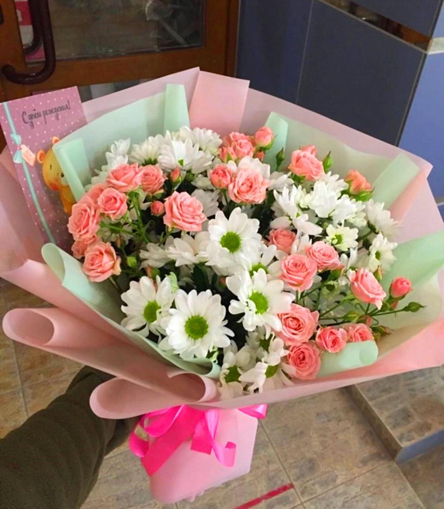 Букет цветов из: Розы и Хризантемы в Озерске