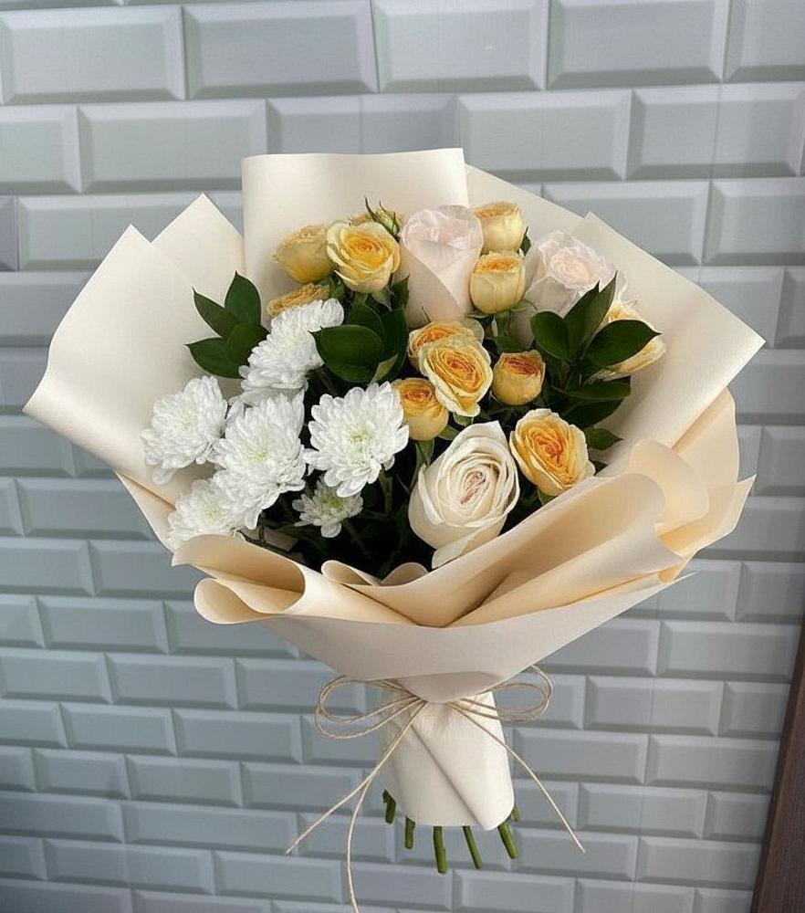 Букет цветов из: Розы и Хризантемы в Озерске