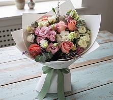 Букет цветов из:  Розы, Лизиантусы и Гвоздики в Озерске