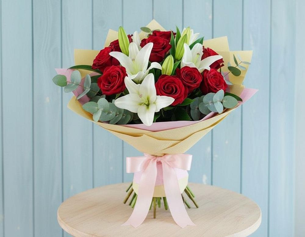 Букет цветов из: Лилии и Розы в Озерске